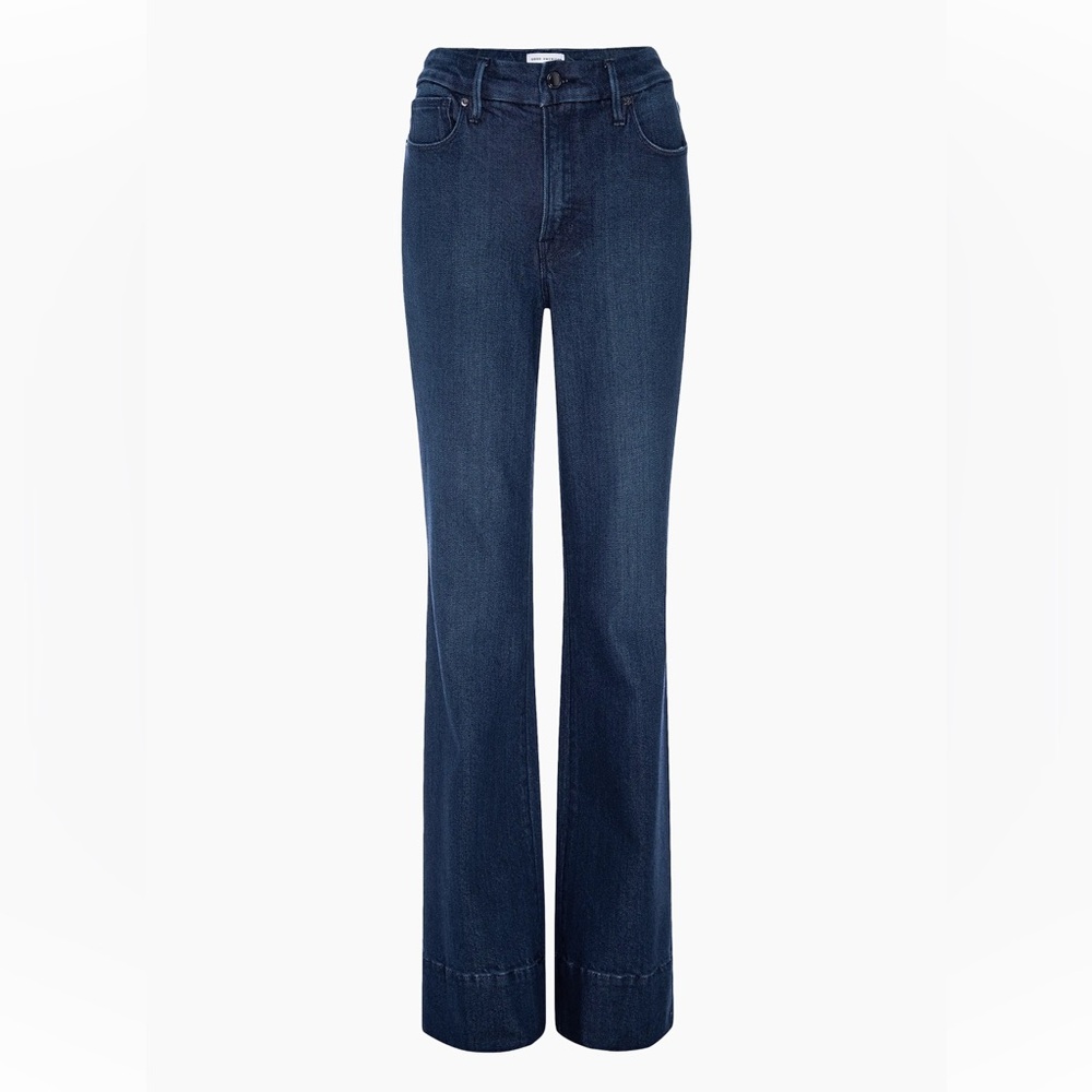 Good American Dark Blue Flare Jeans - Picture 2 of 5